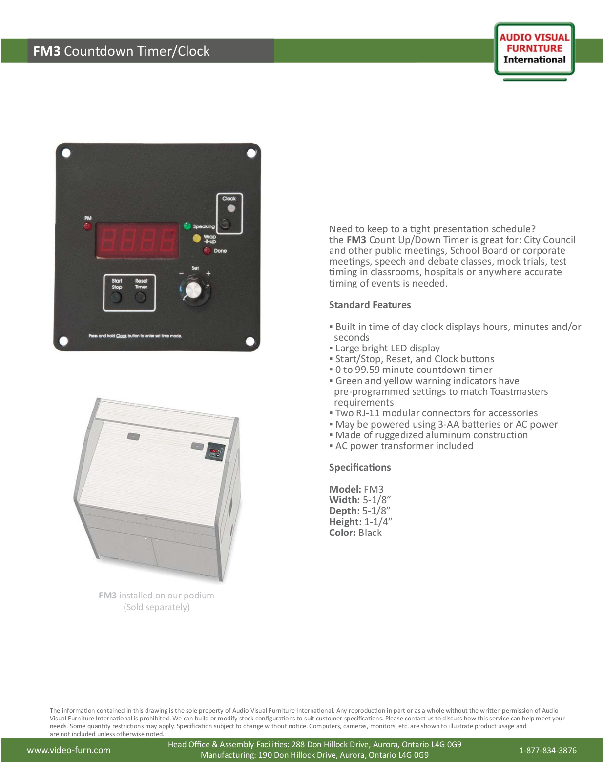 AVFI VFIN1081 Specifications - ManualMachine.com