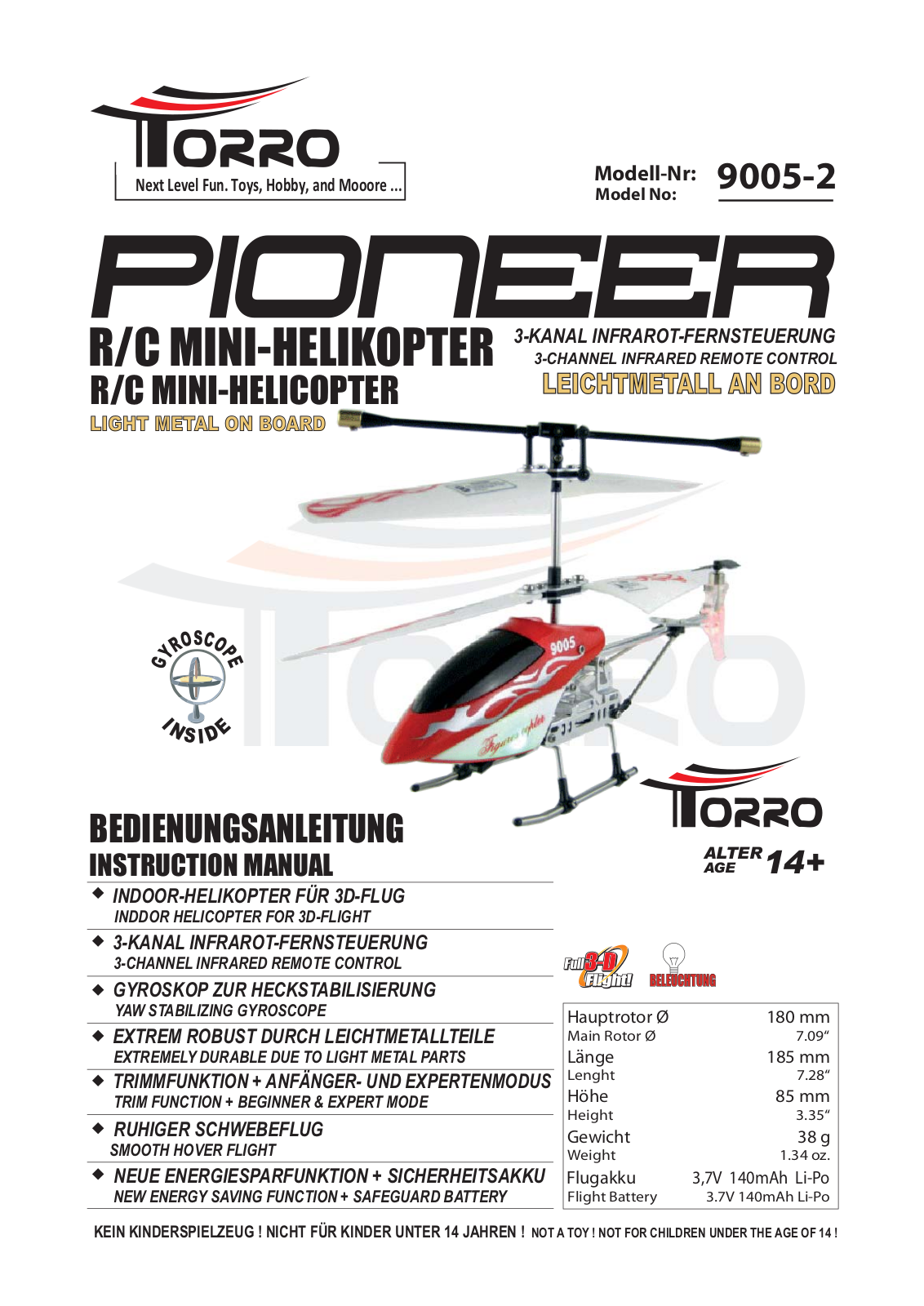 Torro Pioneer, 9005-2 Instruction Manual