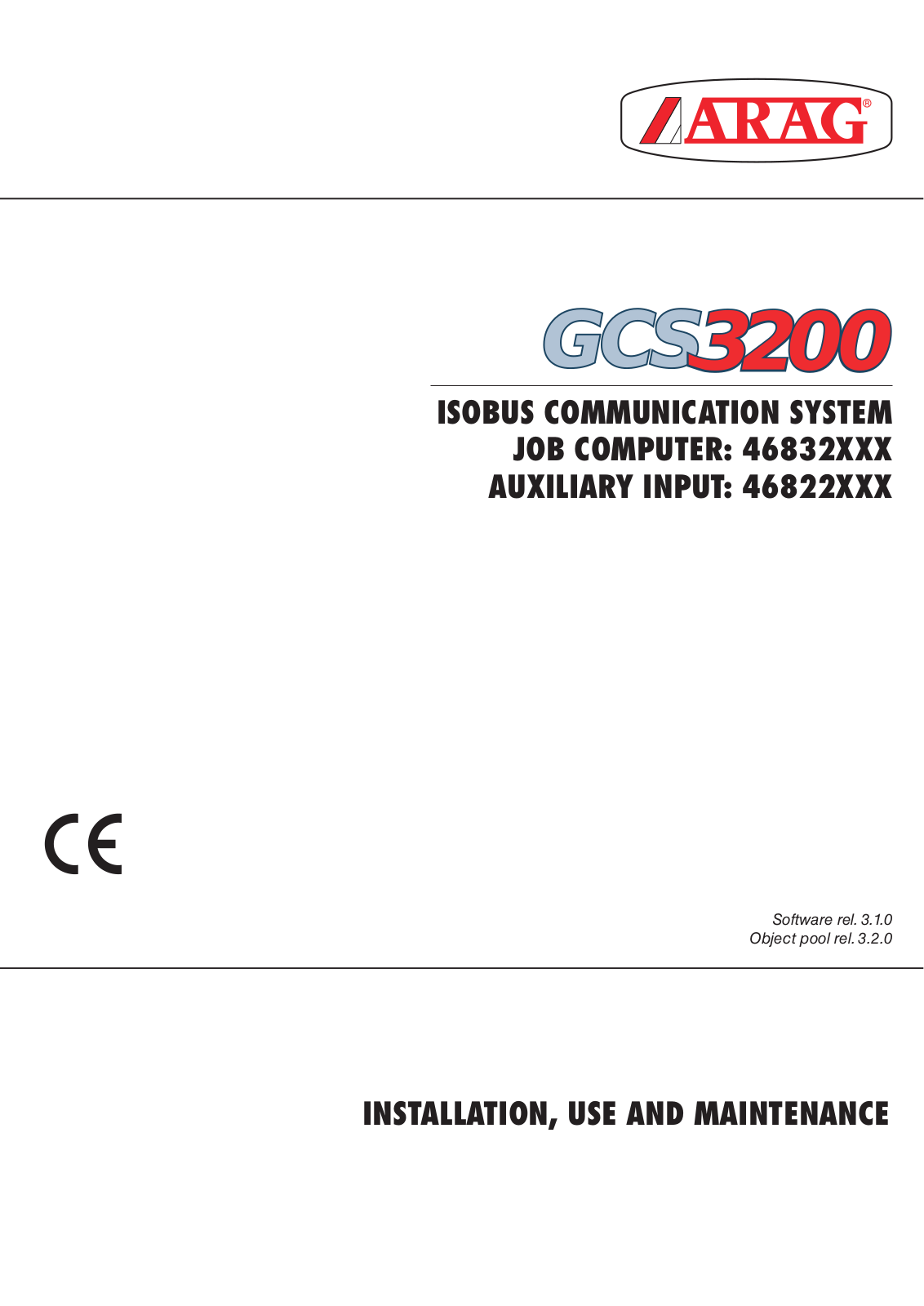 ARAG GCS 3200 User Manual