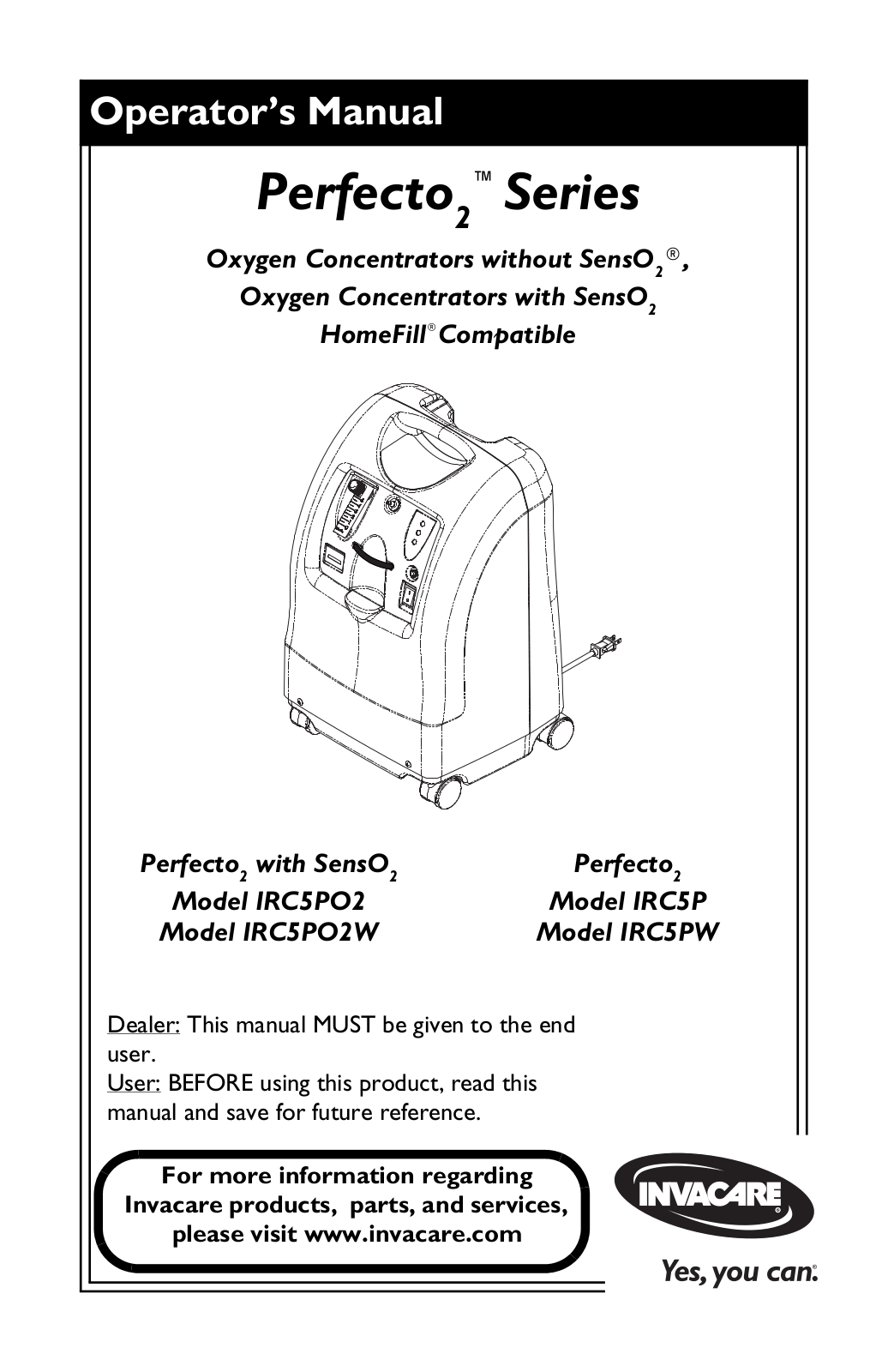 Invacare Perfecto2 User Manual