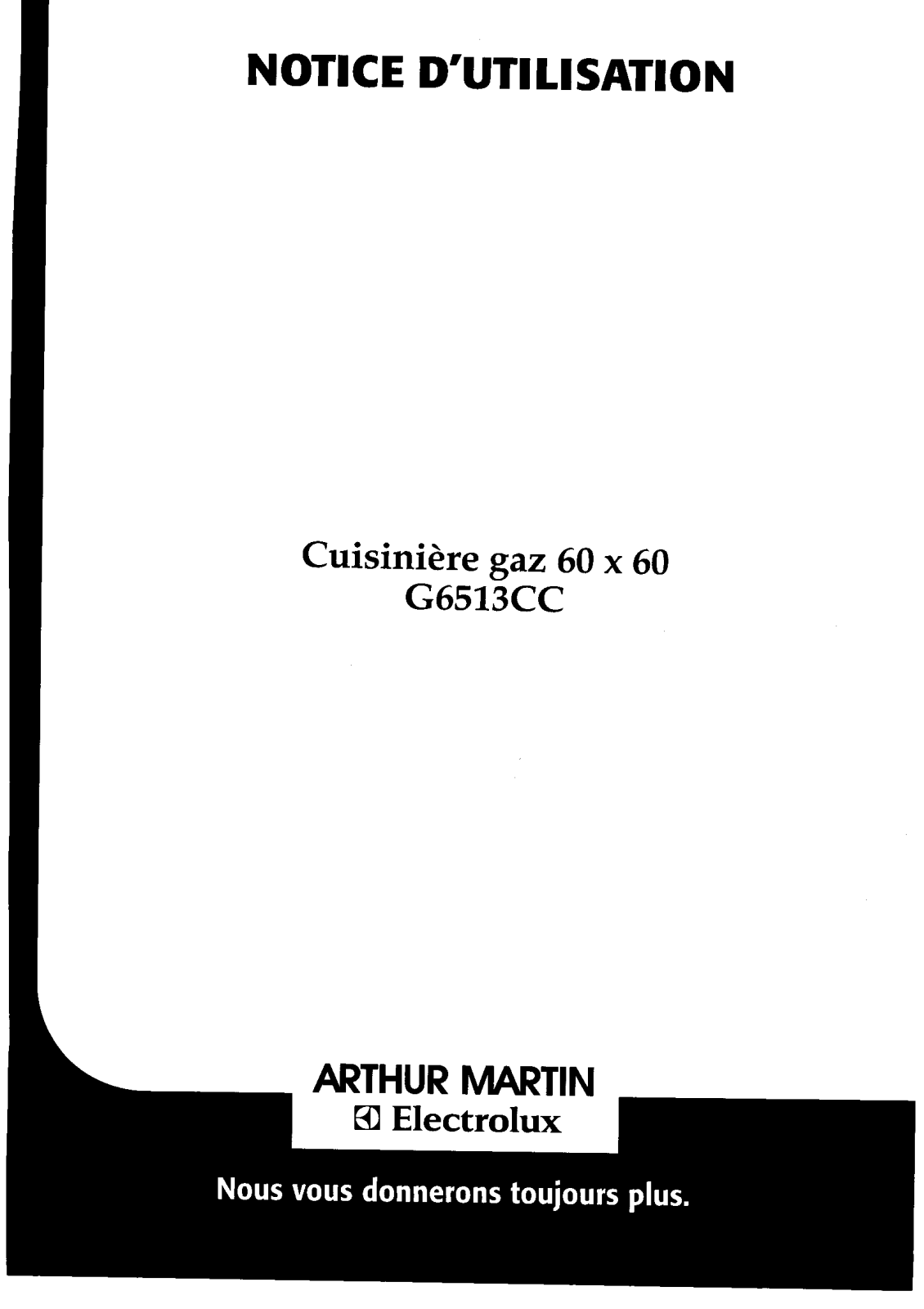 Arthur martin G6513CC User Manual