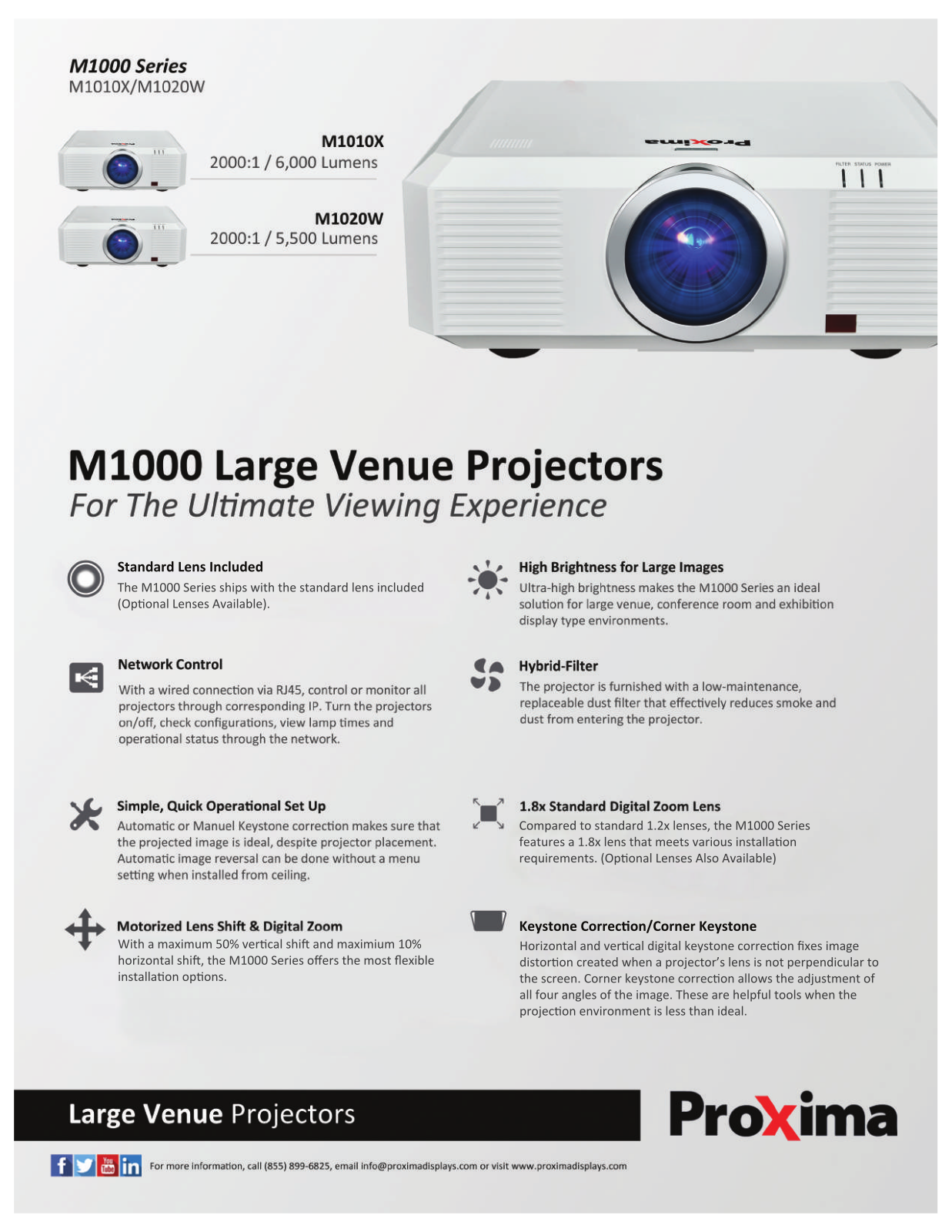 Proxima Displays M1020W, M1010X Product Sheet