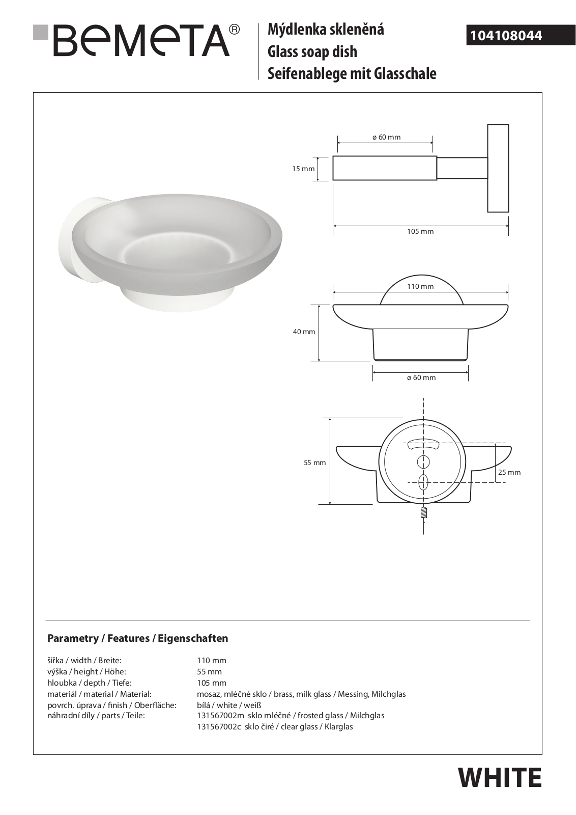 Bemeta White 104108044 User guide