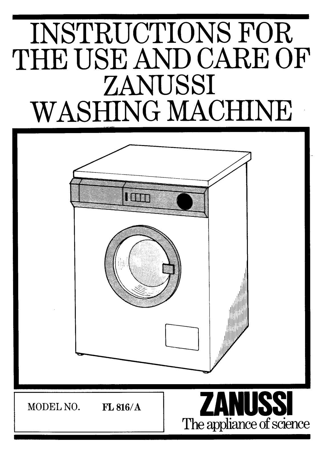 Zanussi FL 816-A User Manual