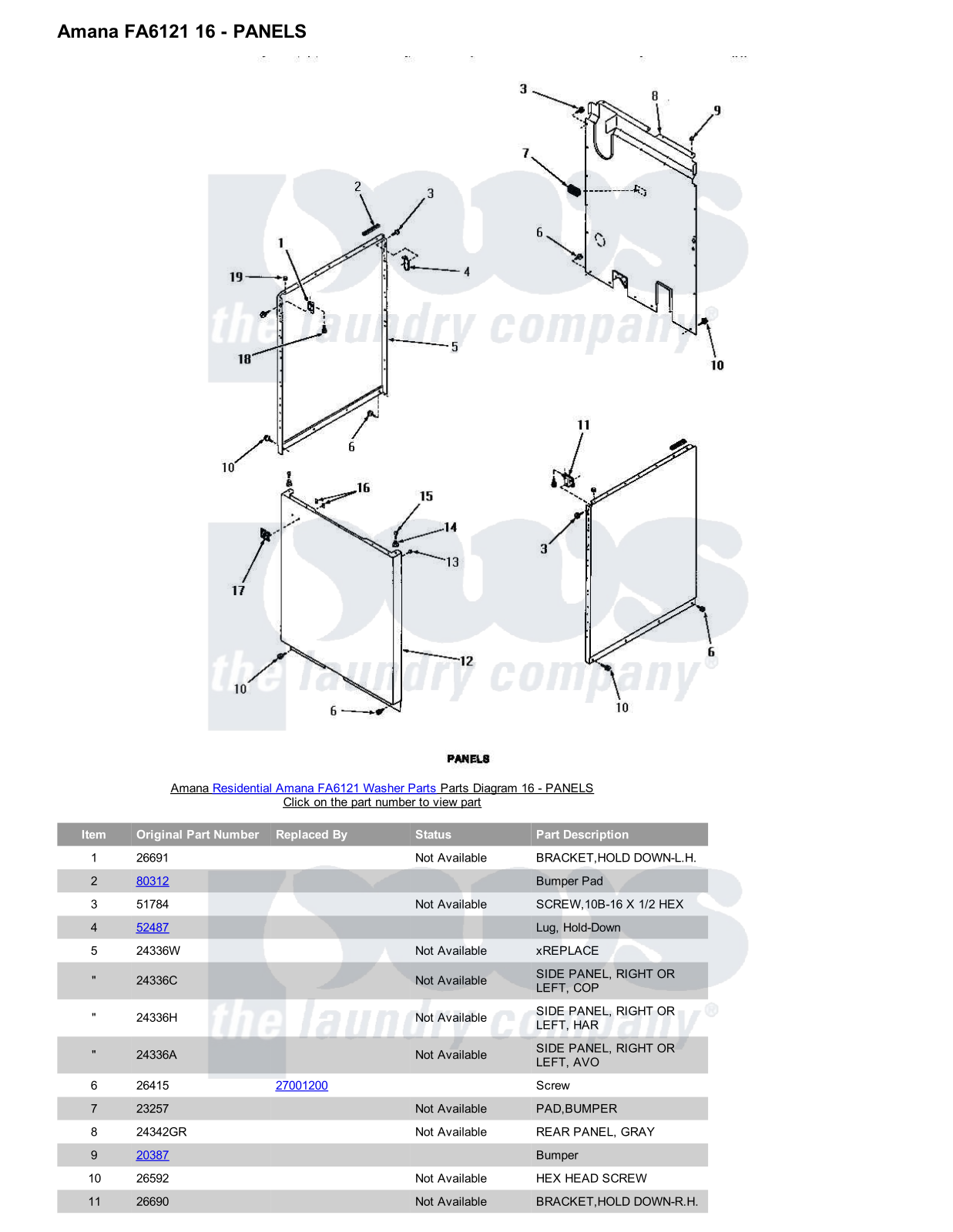 Amana FA6121 Parts Diagram