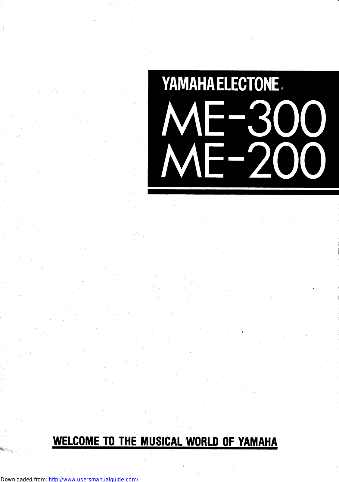 Yamaha Audio ME-300, ME-200 User Manual