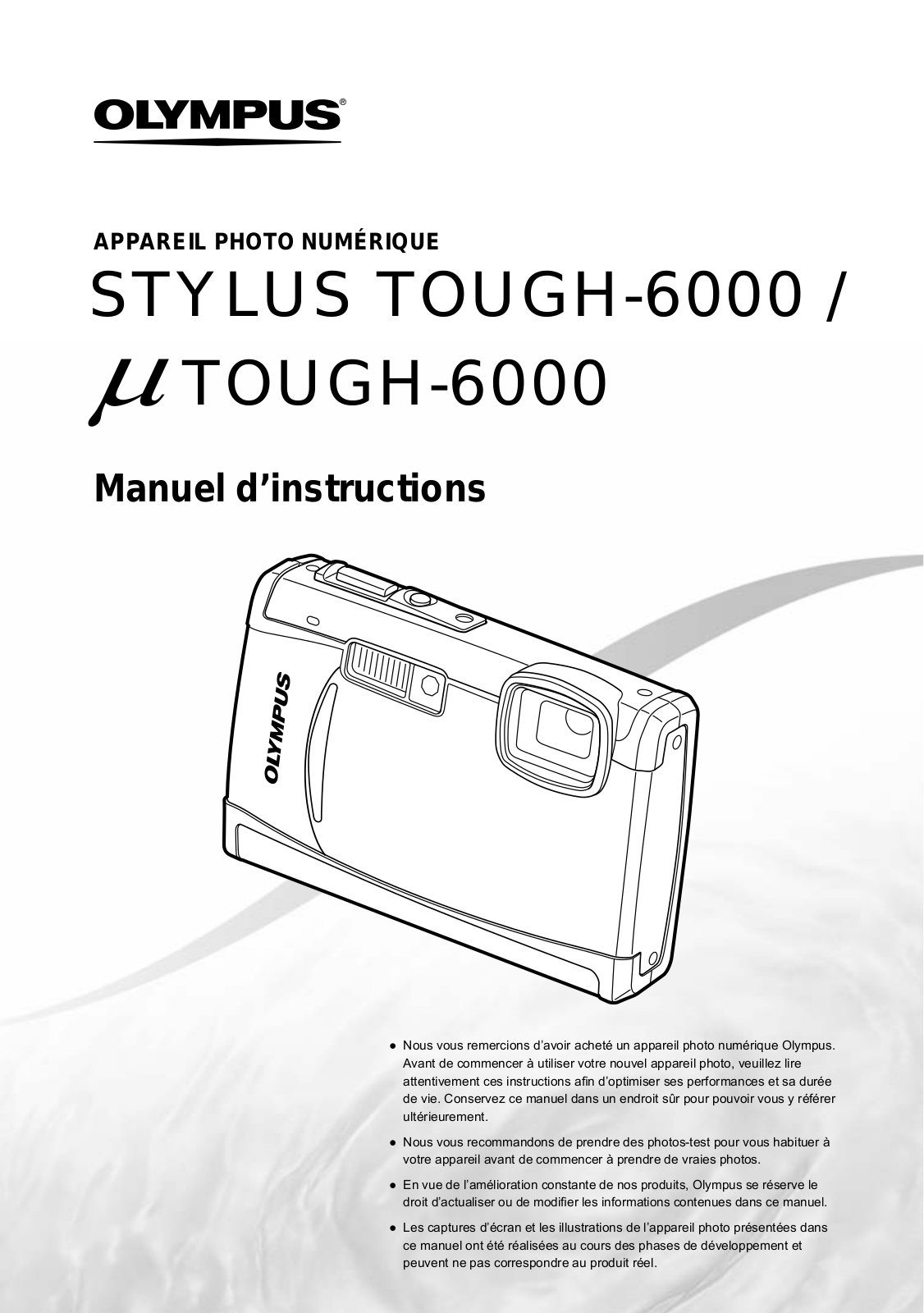 OLYMPUS Μ TOUGH-6000 User Manual