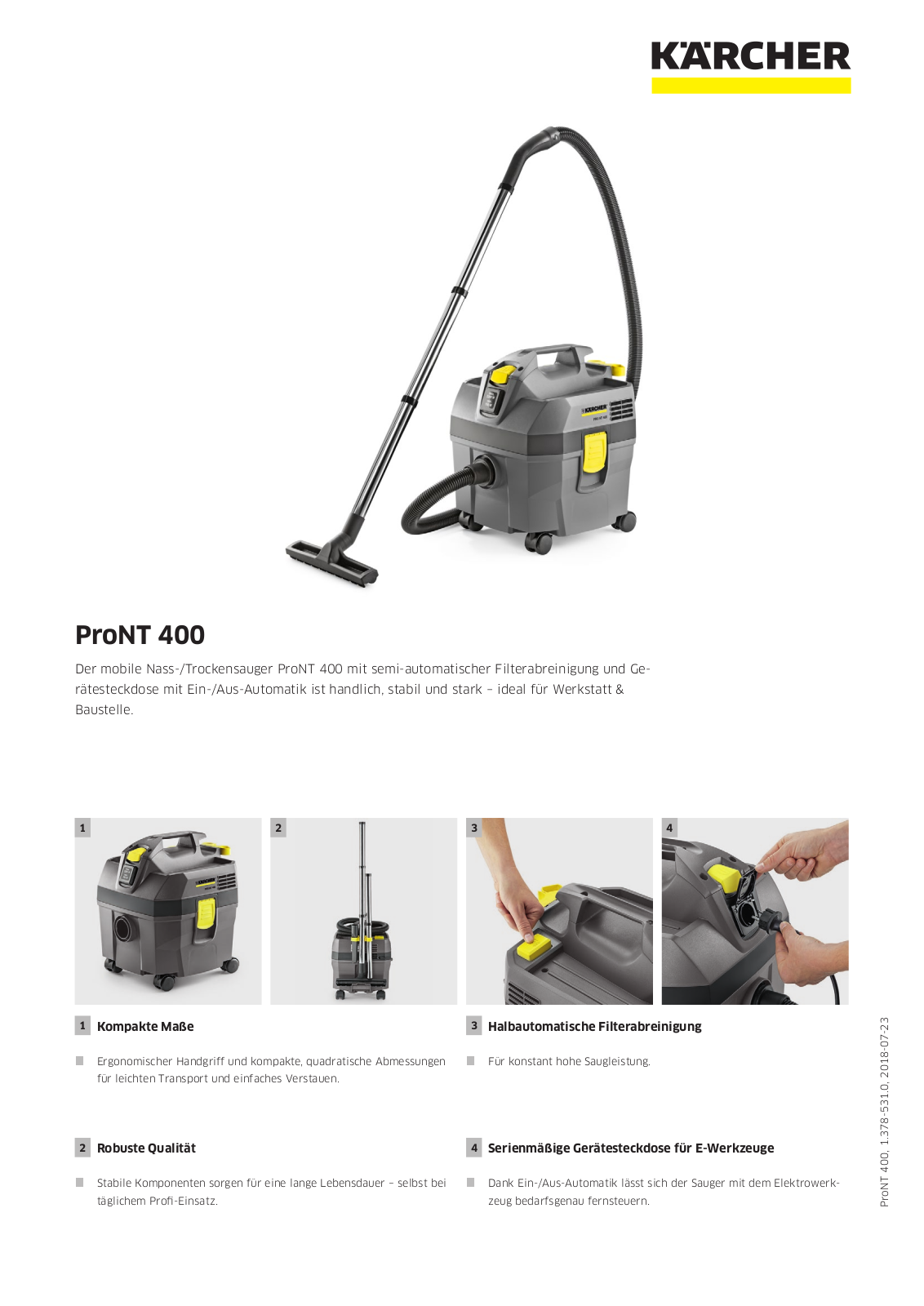 Kärcher ProNT 400 Technical data