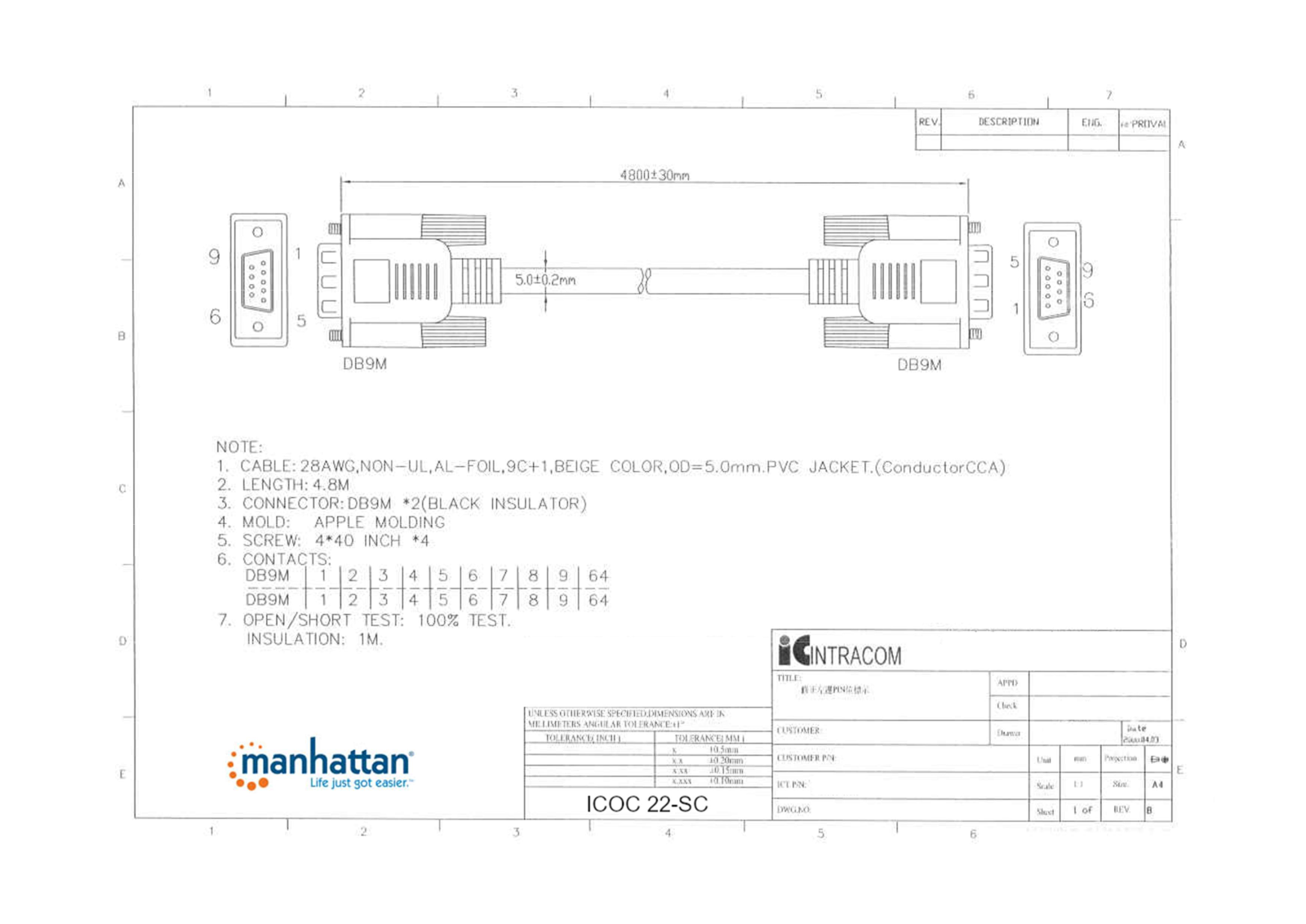 Manhattan ICOC 22-SC Drawing - ManualMachine.com