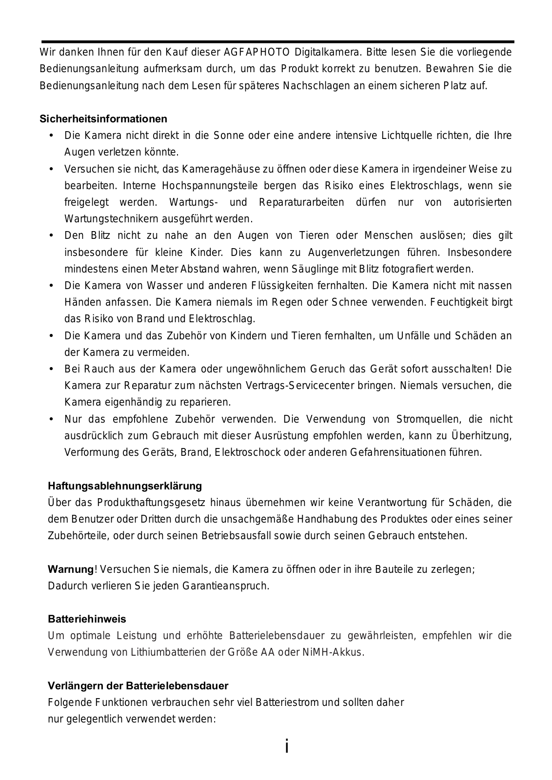 Agfaphoto DC-8330I User Manual