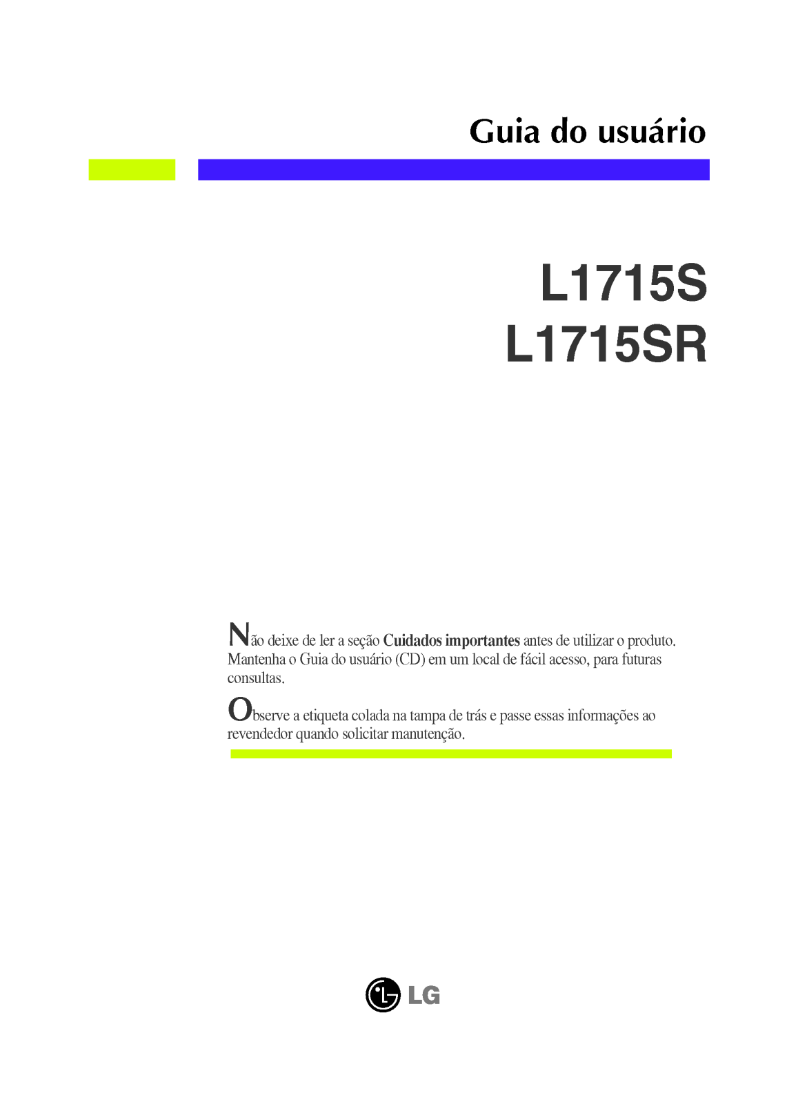 Lg L1715S, L1715SR User Manual