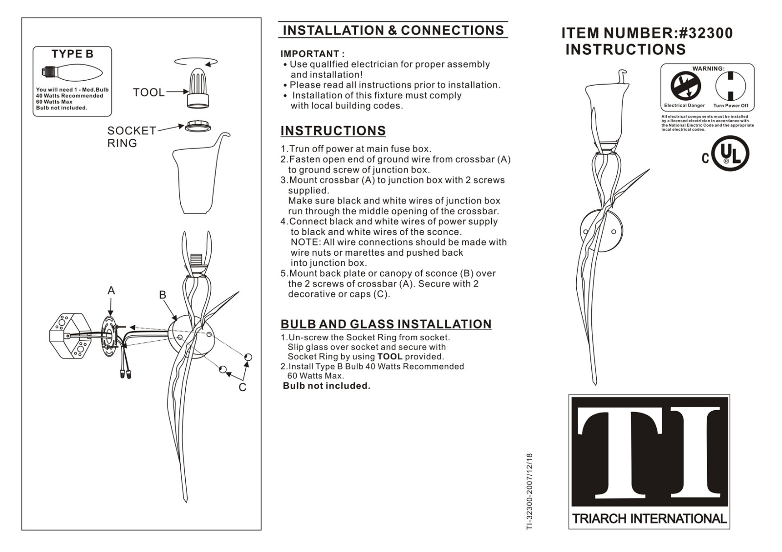 Triarch 32300 User Manual