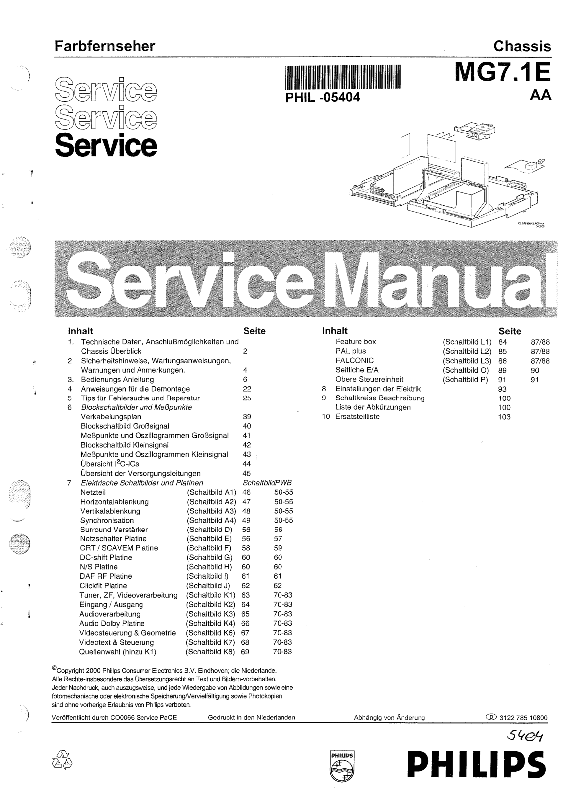 Philips MG7.1E, MG7.1E AA Service Manual