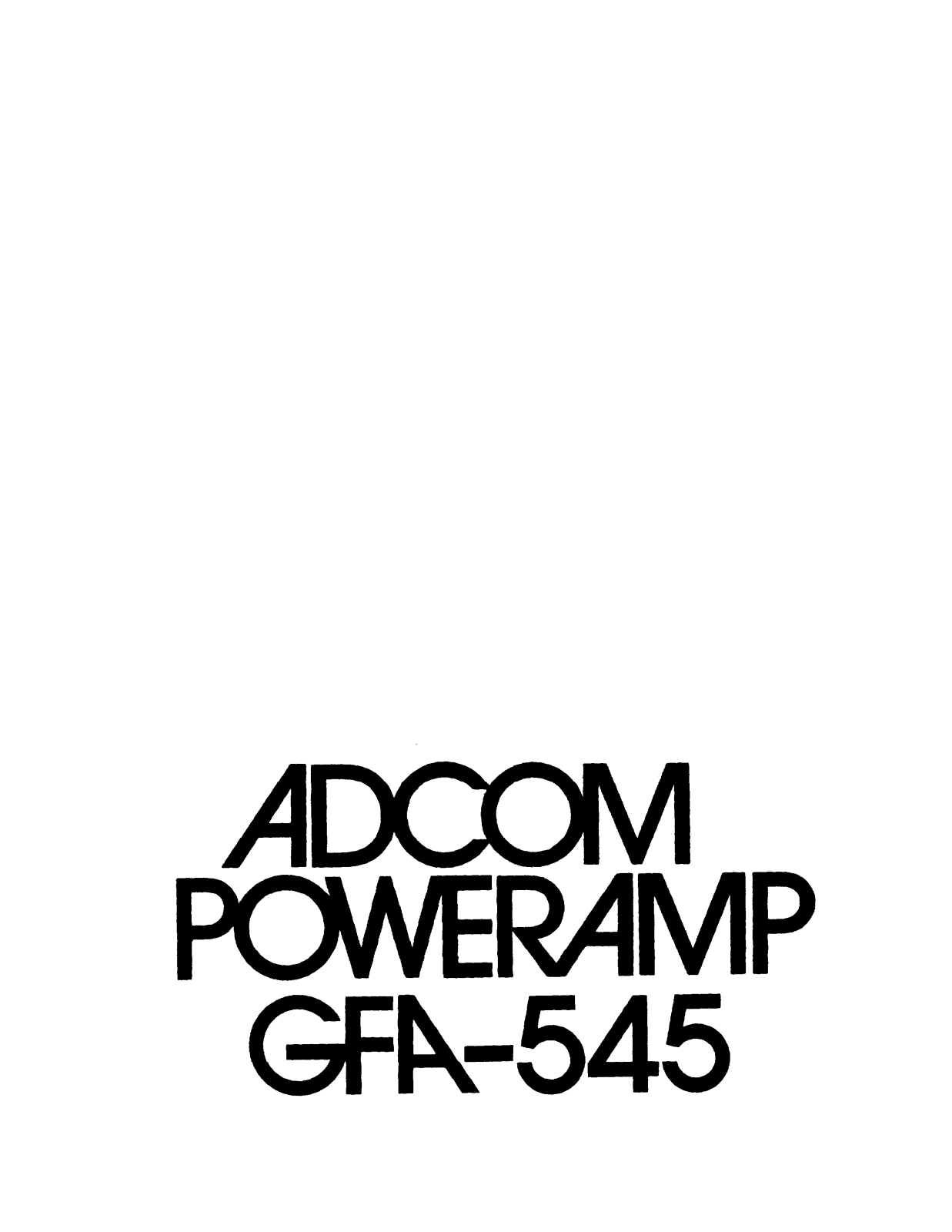 Adcom GFA-545 User Manual