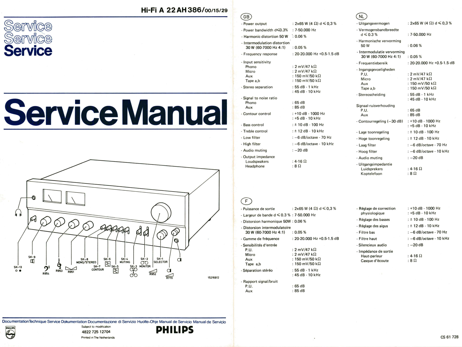 Philips AH-386 Service Manual