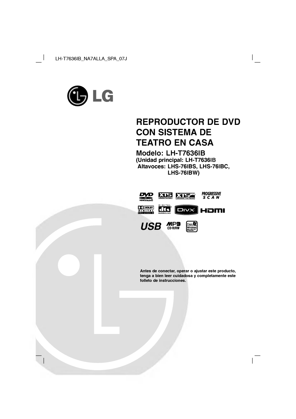 LG LH-T7636IB user manuals