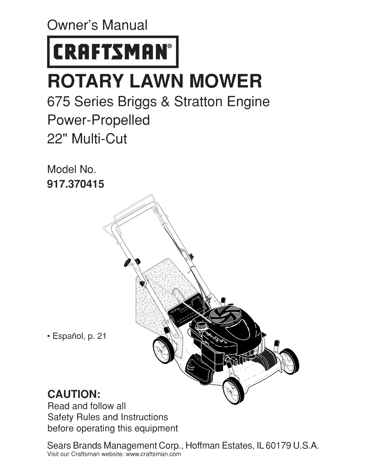 Craftsman 917370415 Owner’s Manual