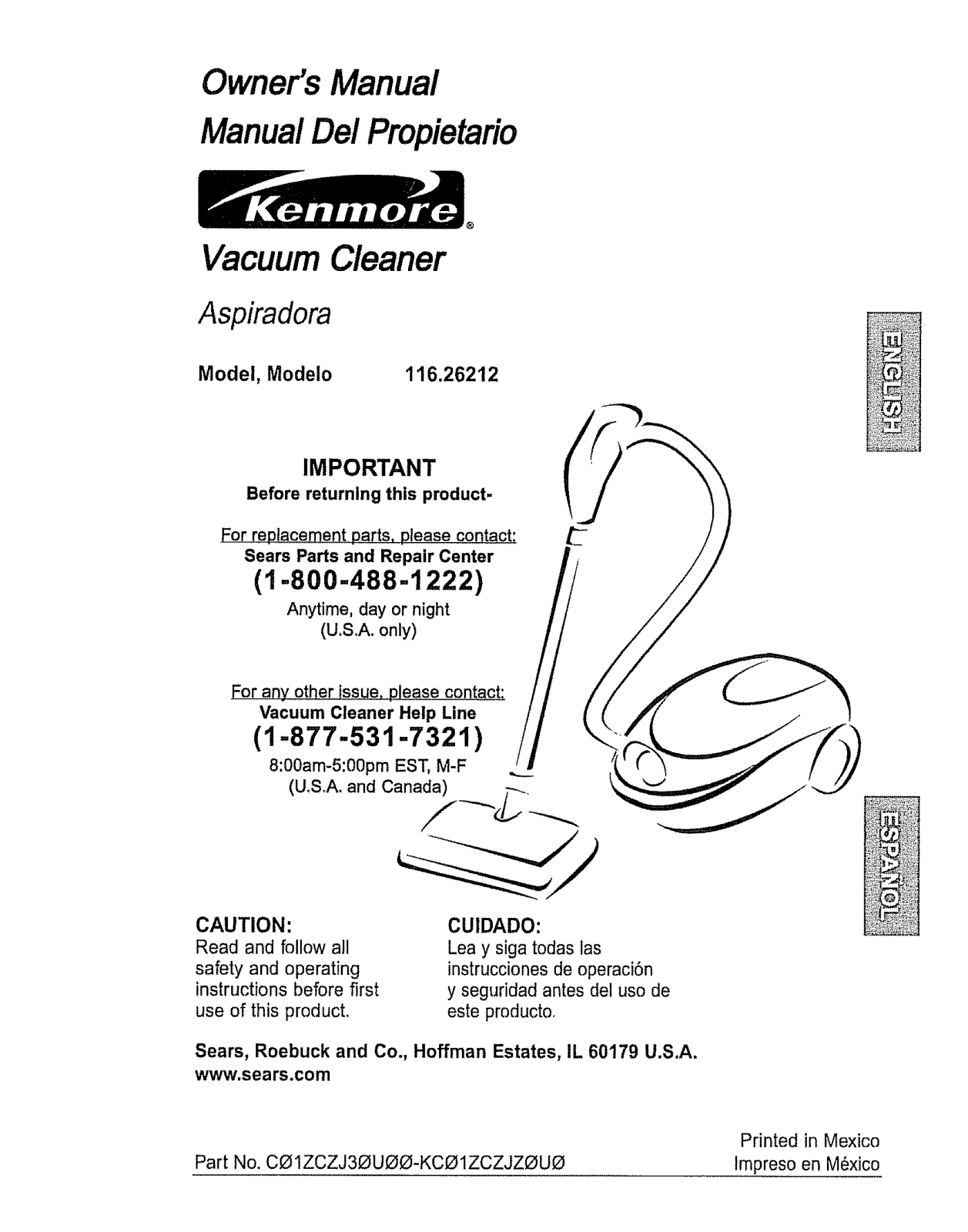 Kenmore 11656212602, 11626212605, 11626212602 Owner’s Manual