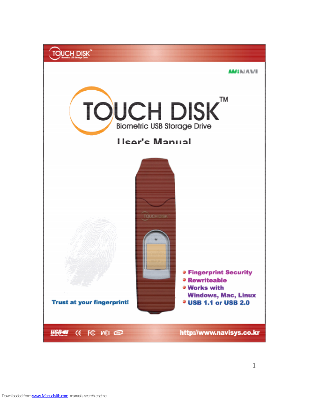 Navisys Technology Touch Disk User Manual - ManualMachine.com