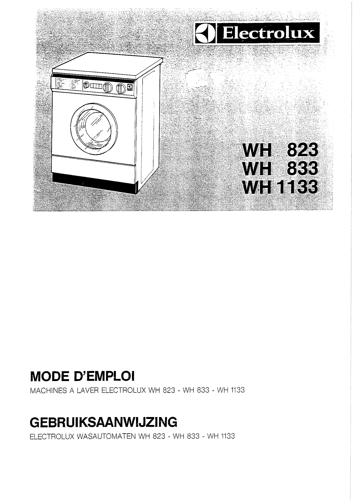 electrolux WH823, WH833, WH1133 User Manual