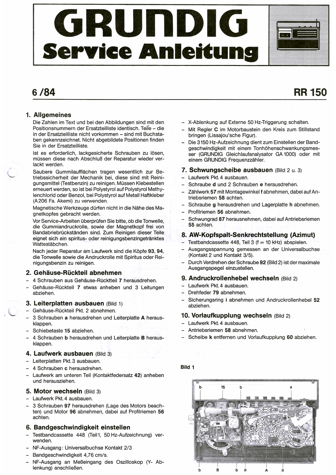Grundig RR-150 Service Manual