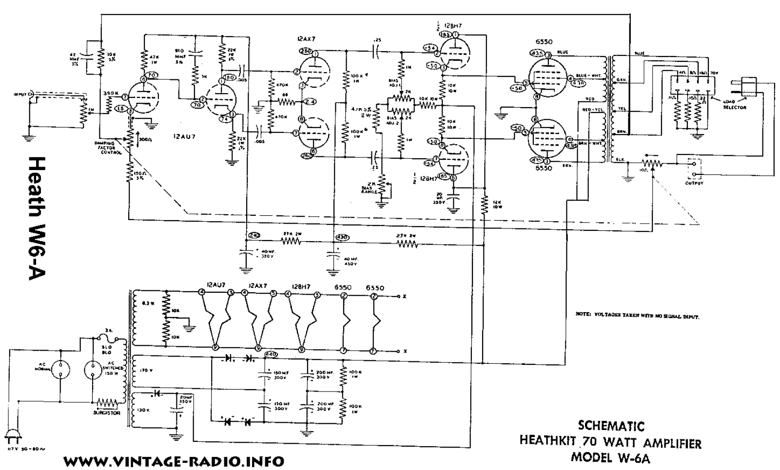 Heathkit w 6a schematic