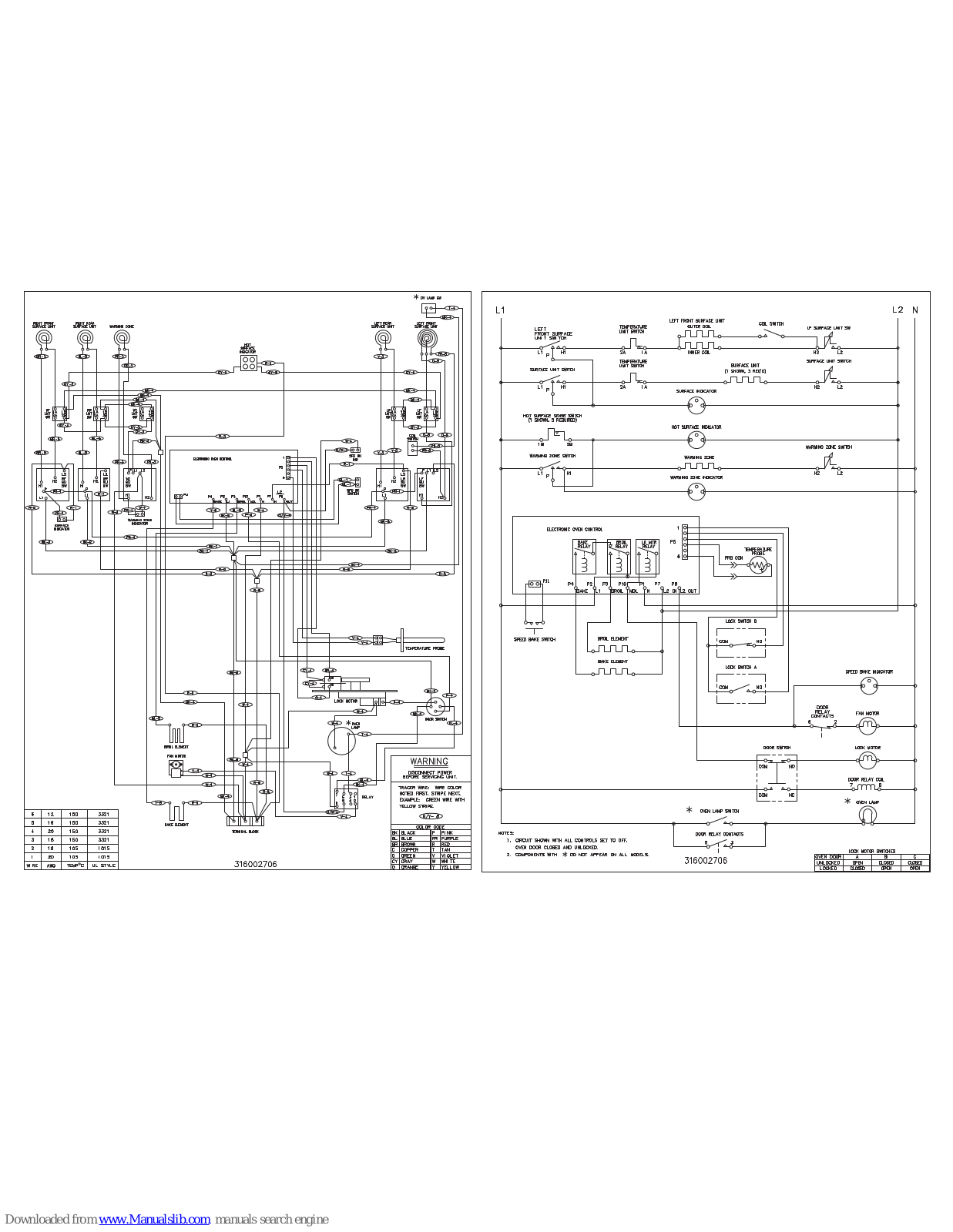 Frigidaire FEF387WJCA Wiring Diagram - ManualMachine.com