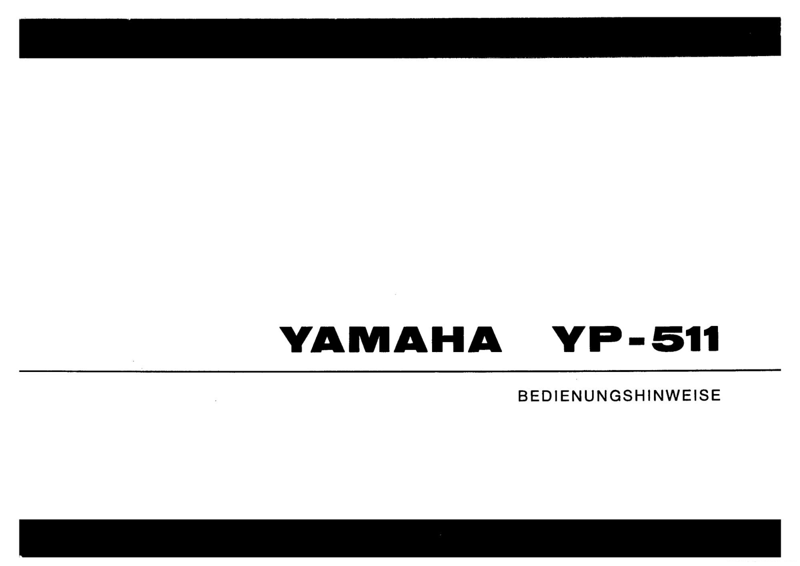 Yamaha YP-511 Owners Manual