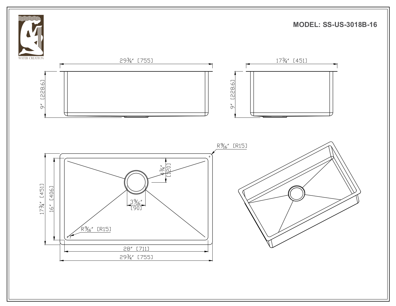 Water Creation CF511US3018B User Manual