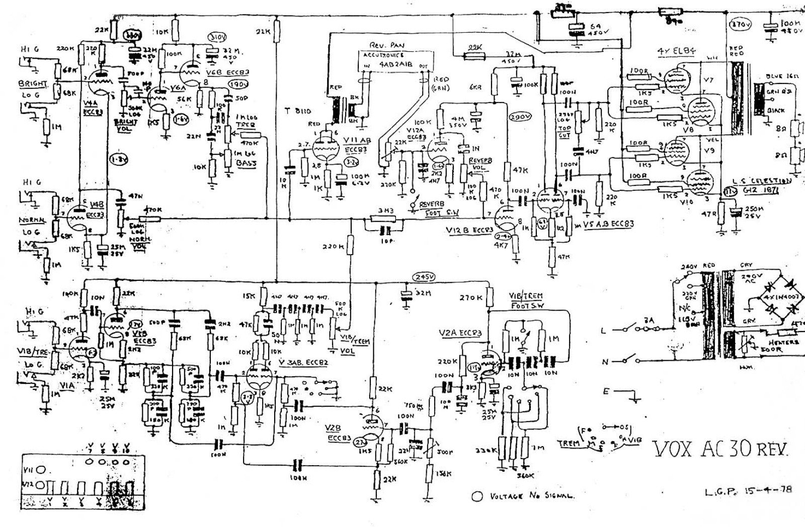 Vox ac30 1978 schematic