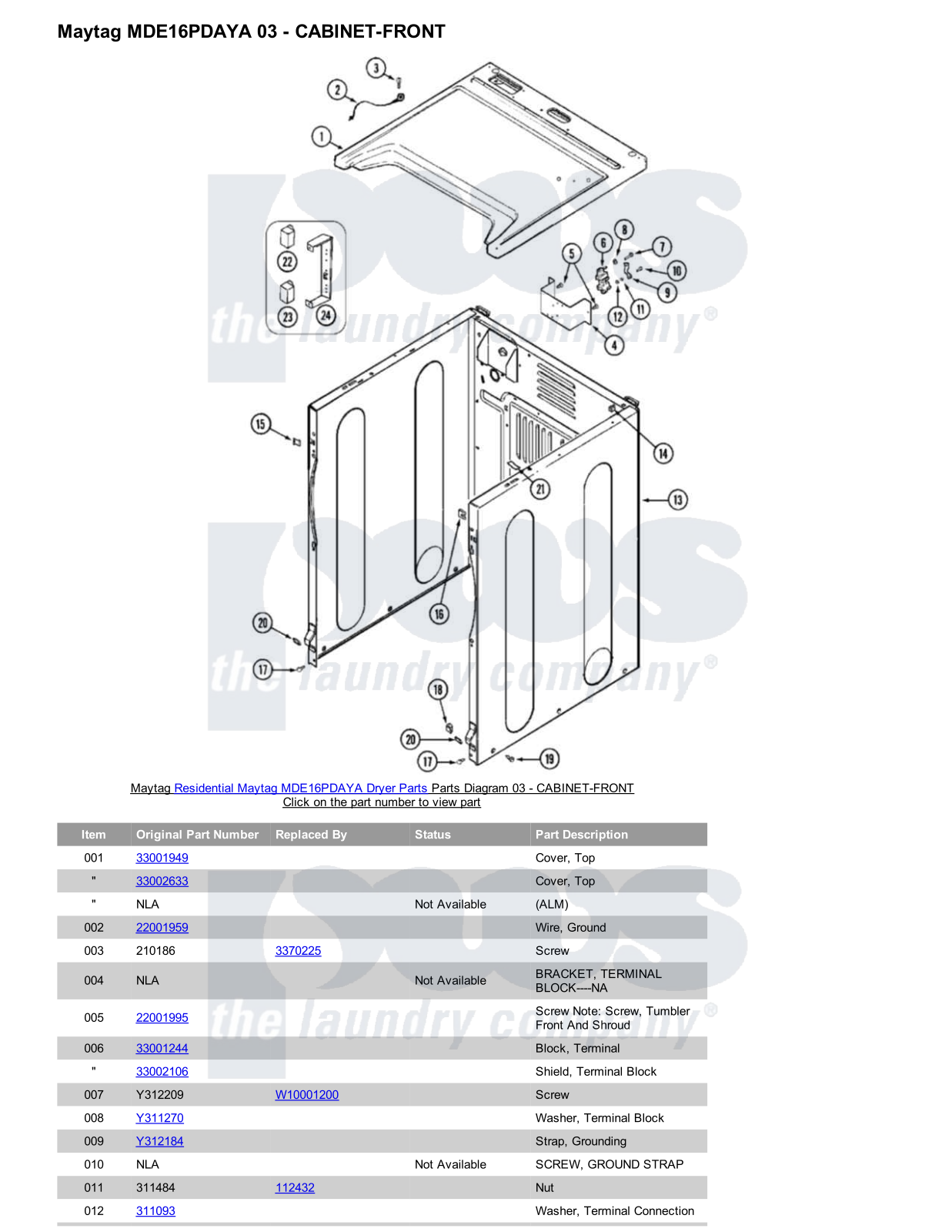 Maytag MDE16PDAYA Parts Diagram