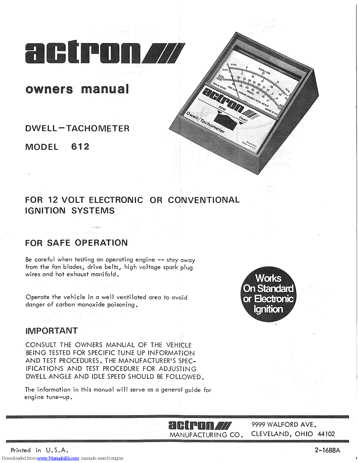 Actron 612 Owner's Manual