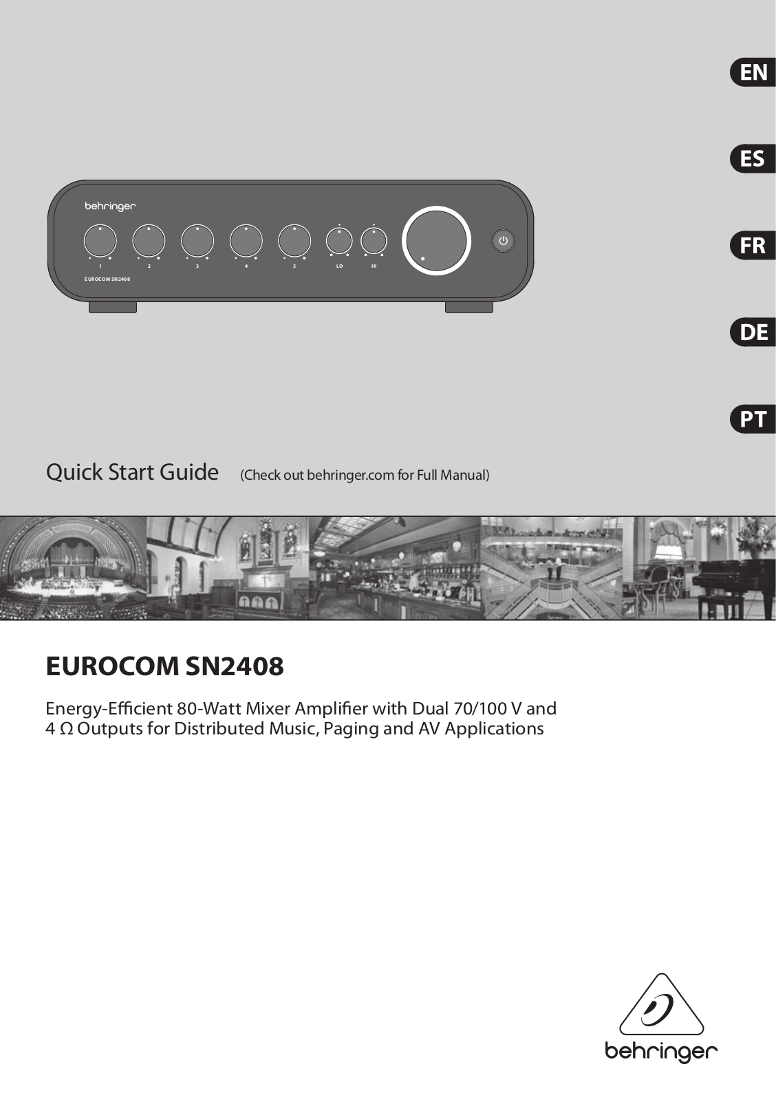 Behringer SN2408 Quick Start Guide