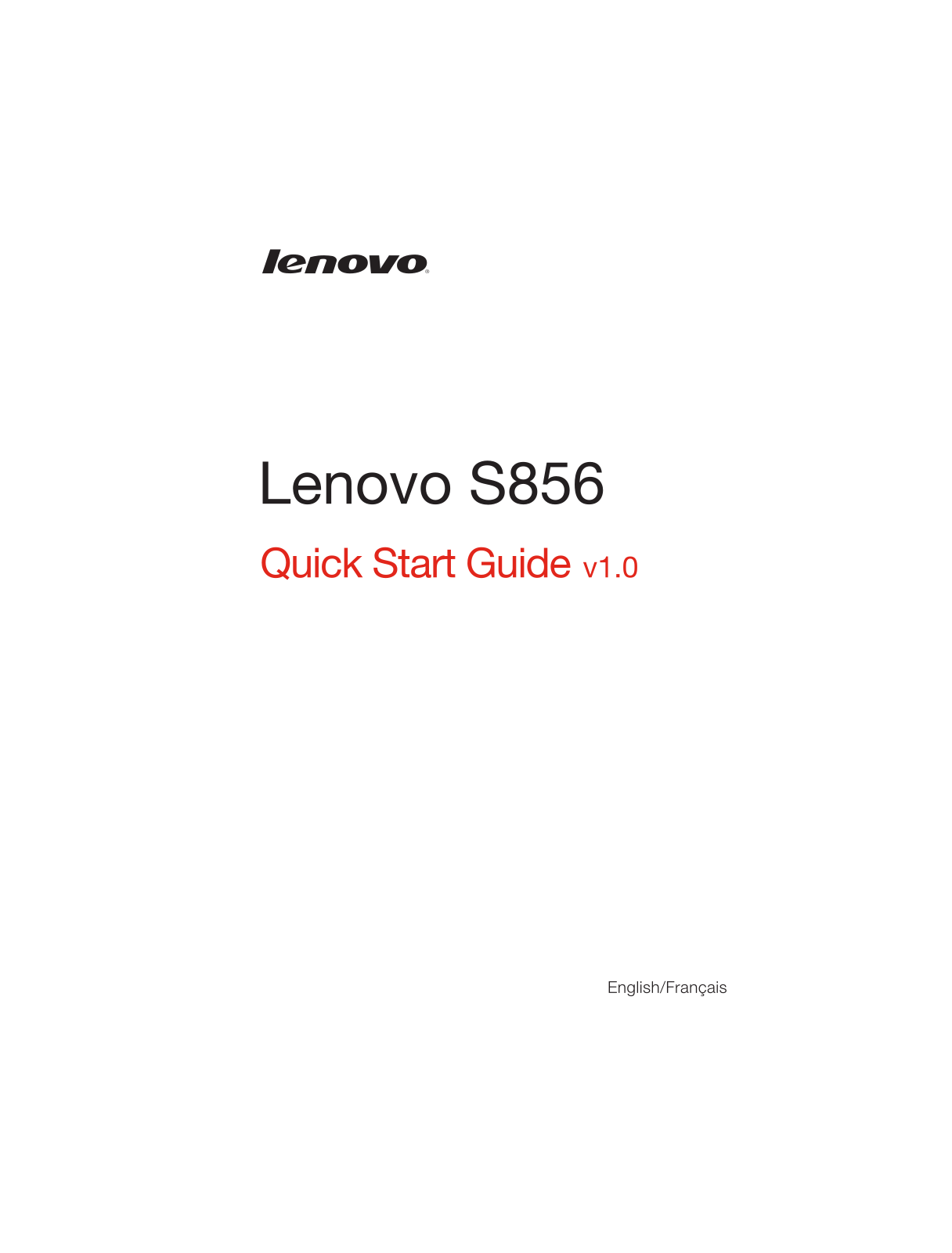 Lenovo S856 Quick Start Guide