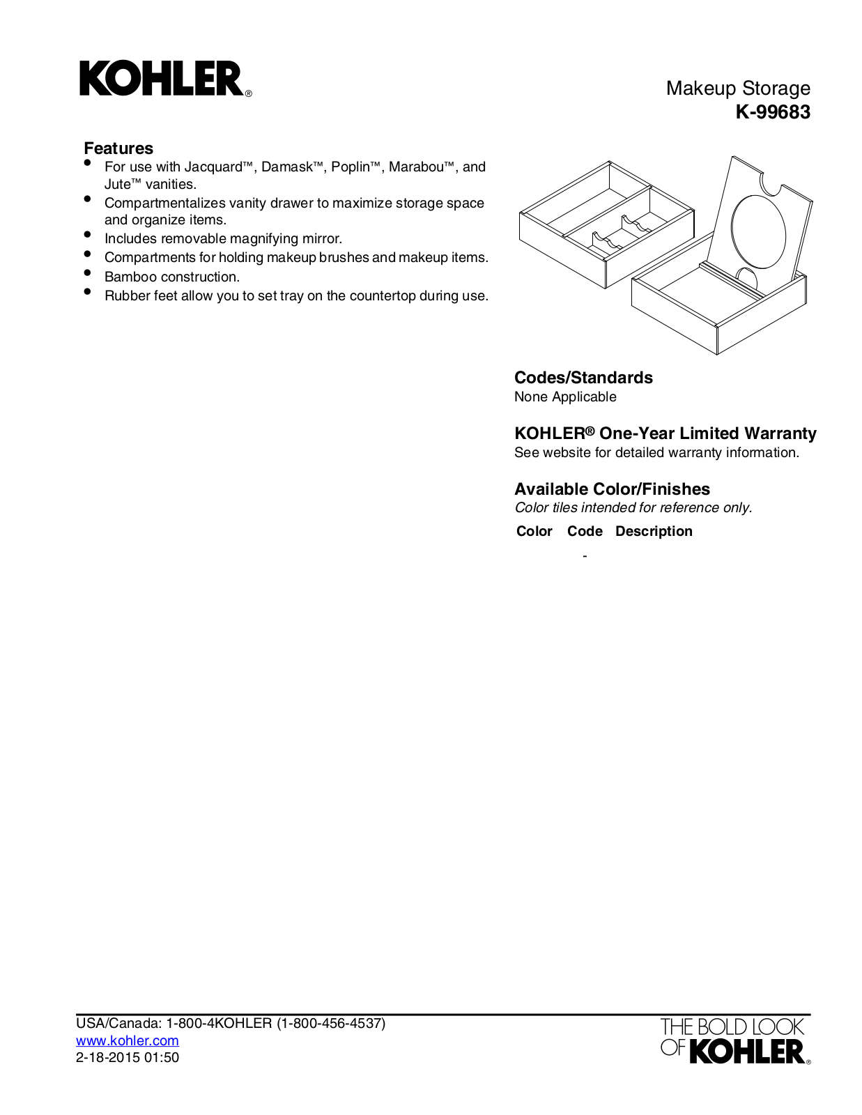 Kohler KOH19614 Specifications - ManualMachine.com
