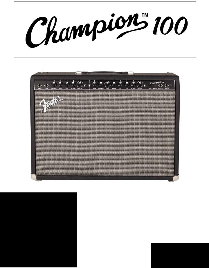Fender Champion 100 User Manual
