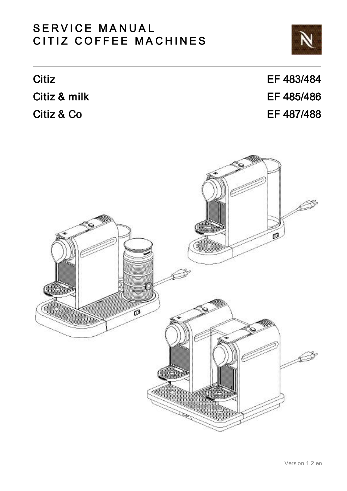 Nespresso EF485, EF487, EF483, EF484, EF486 User Manual