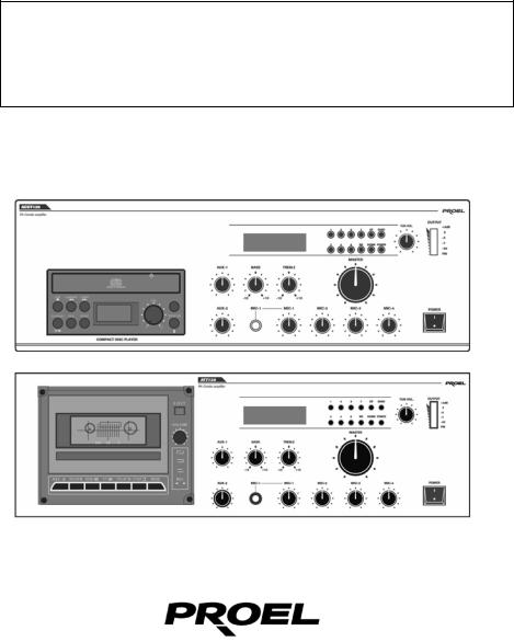 Proel ACDT120, ATT120 INSTRUCTION MANUAL