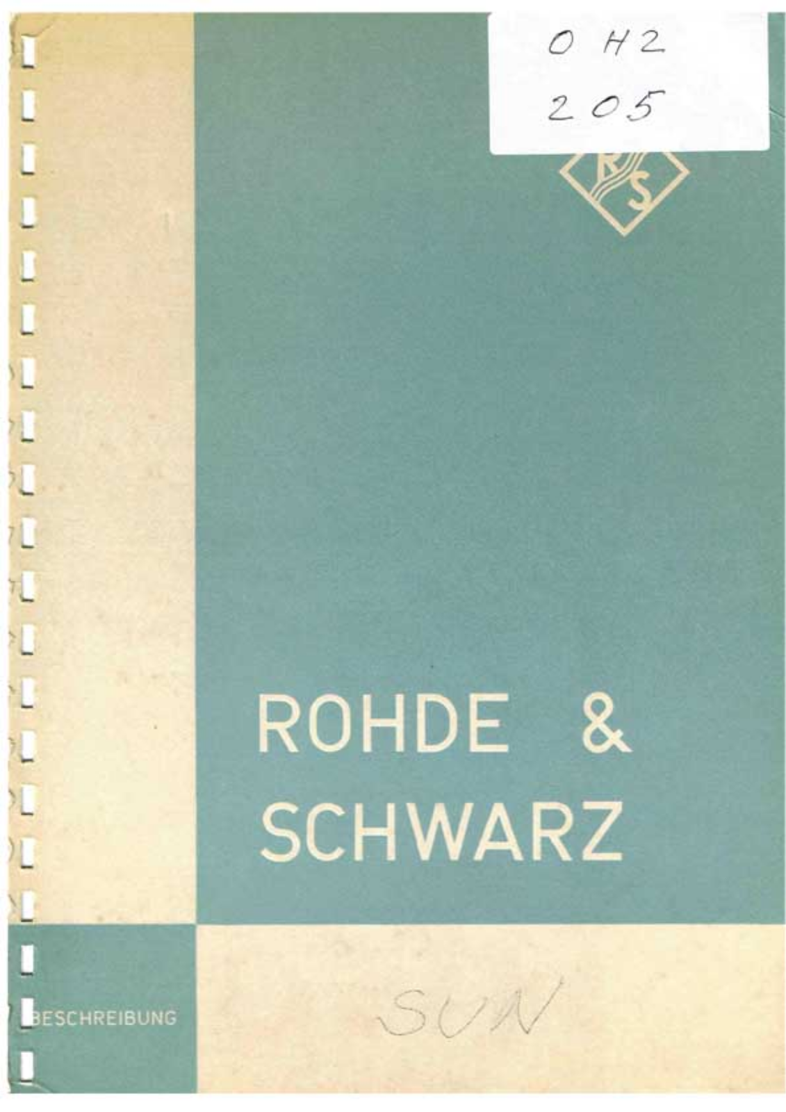 Rohde & Schwarz SUN Service manual