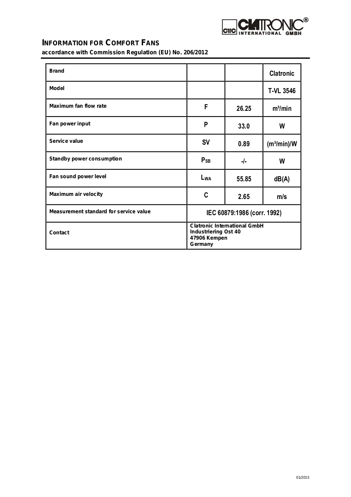 Clatronic T-VL3546 User Manual