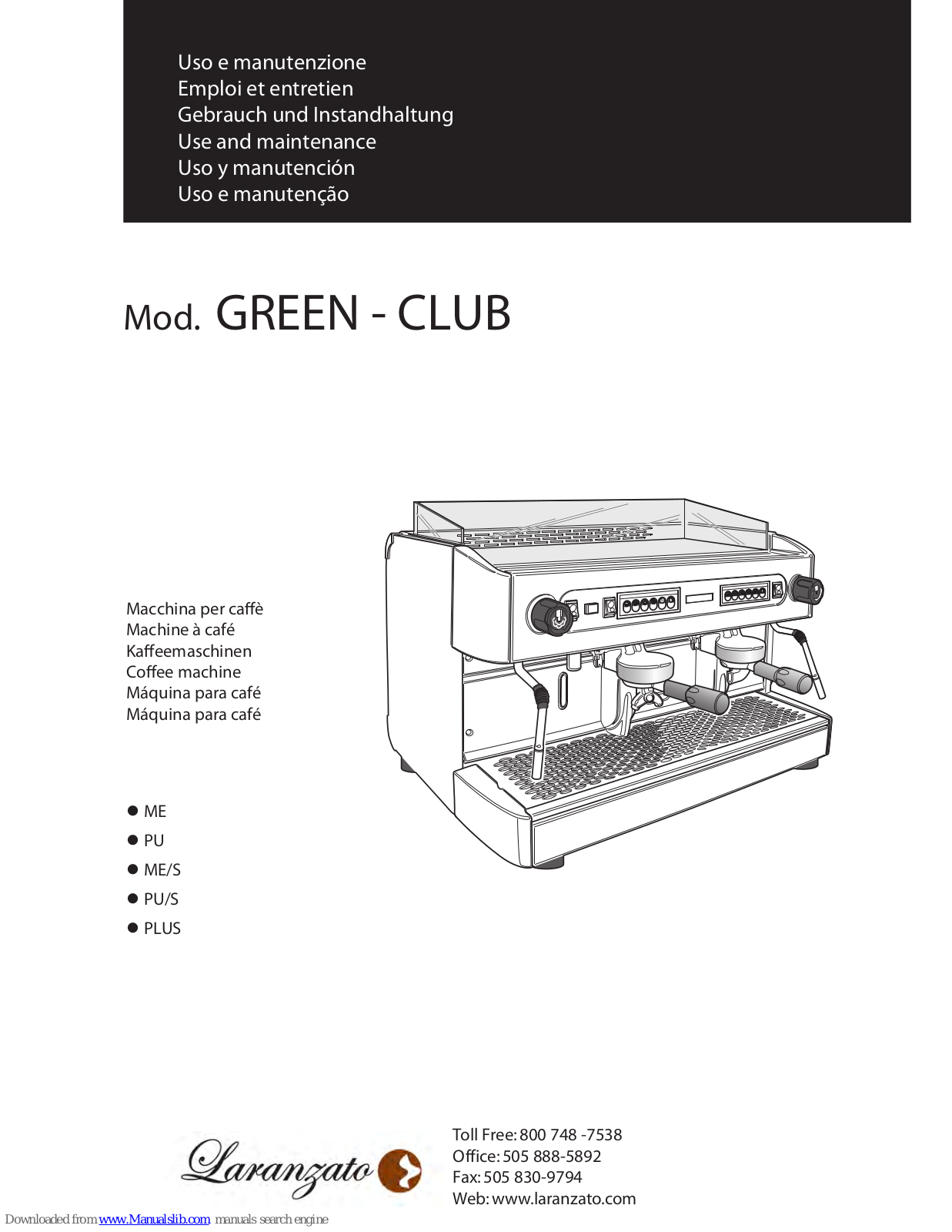 Promac GREEN-CLUB Use And Maintenance