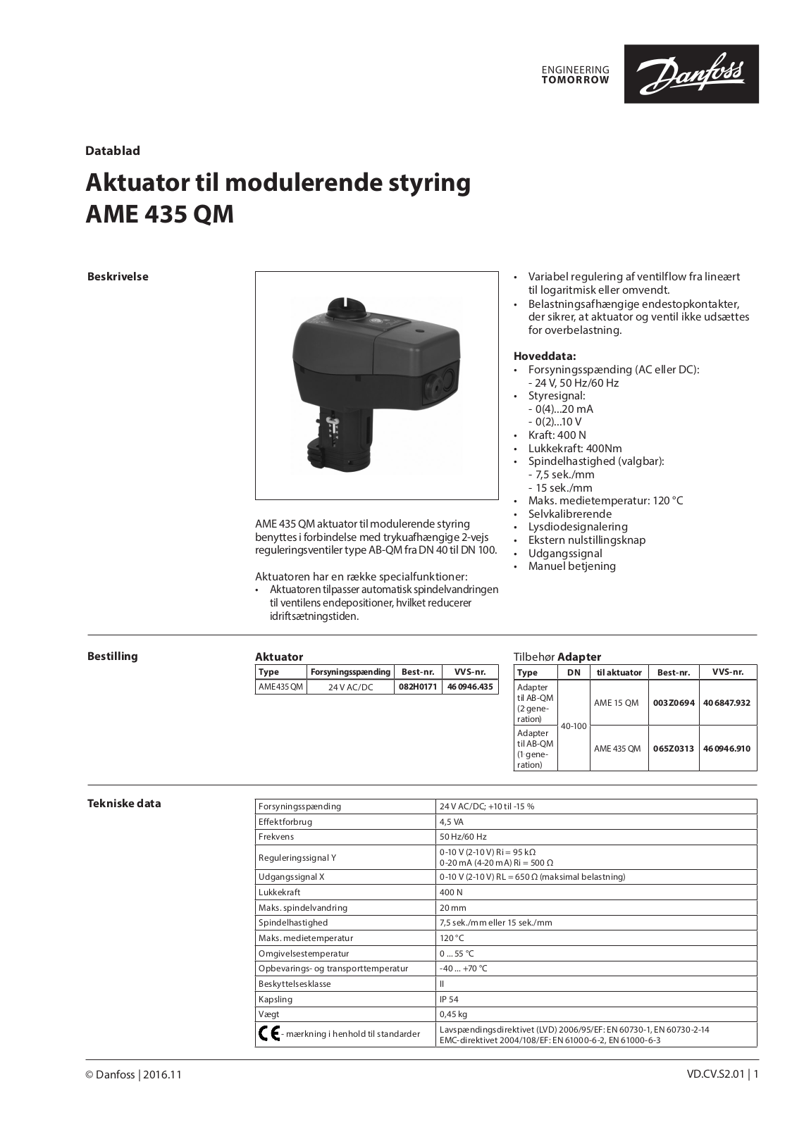 Danfoss AME 435 QM Data sheet