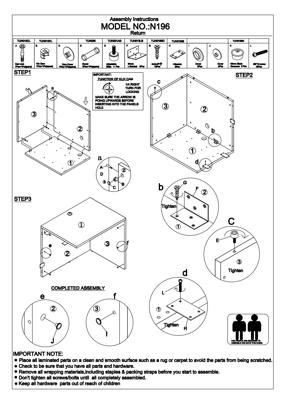 Boss N196DW Assembly Guide