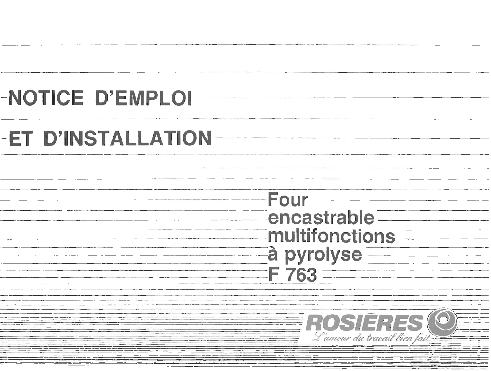 ROSIERES F 763 User Manual