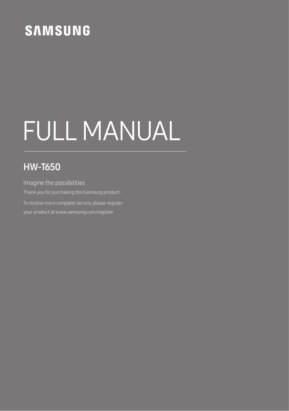 Samsung HW-T650 User Manual