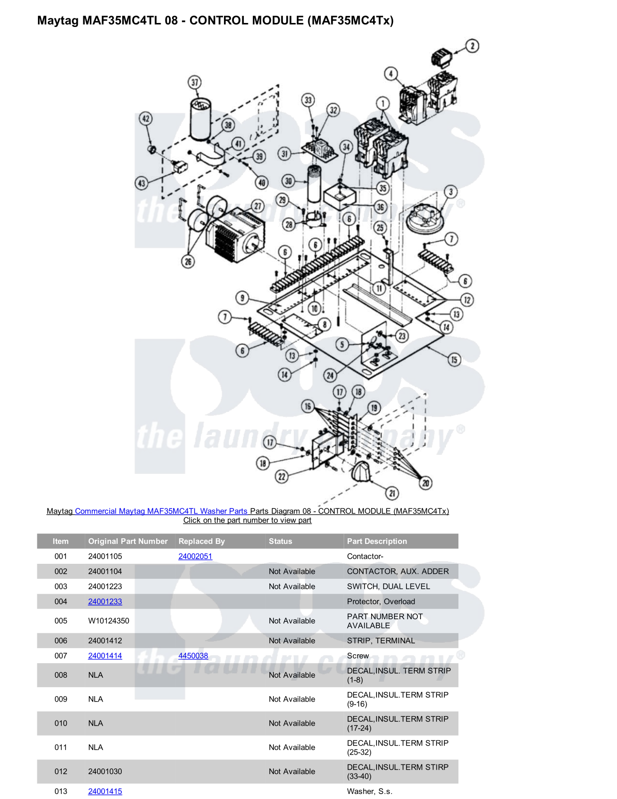 Maytag MAF35MC4TL Parts Diagram