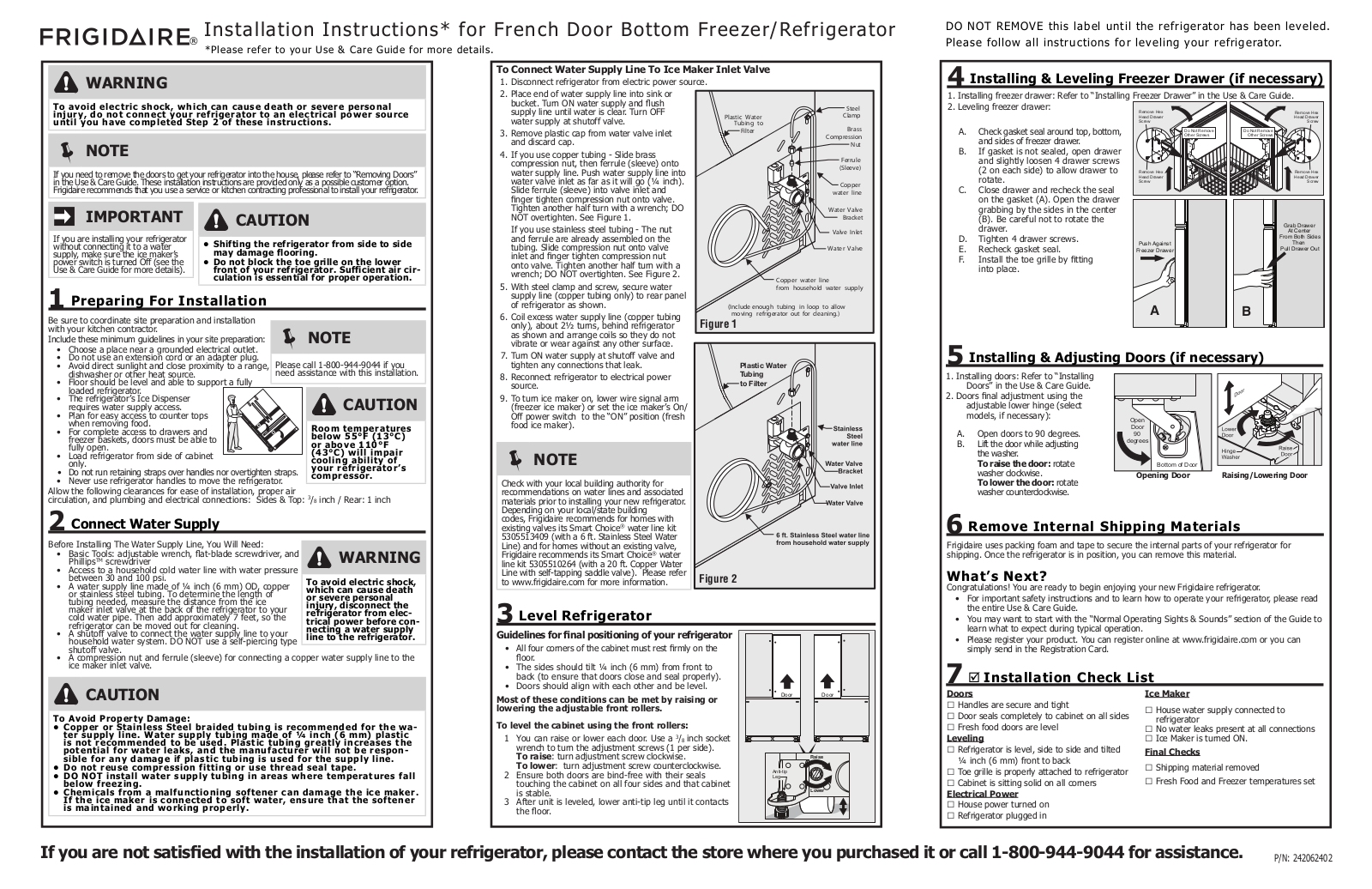 Frigidaire FGHB2866PF Installation manual