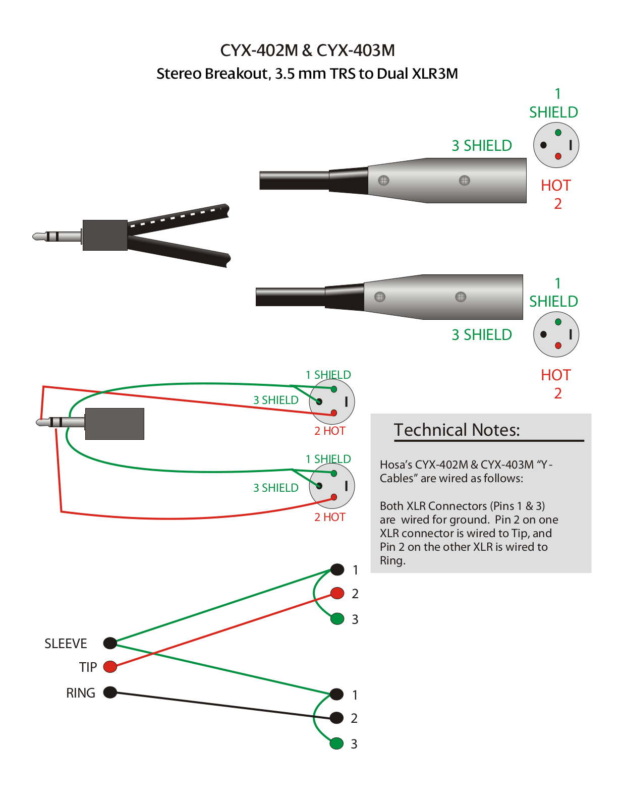 Hosa CYX-402M, CYX-403M CYX-400M Pnout