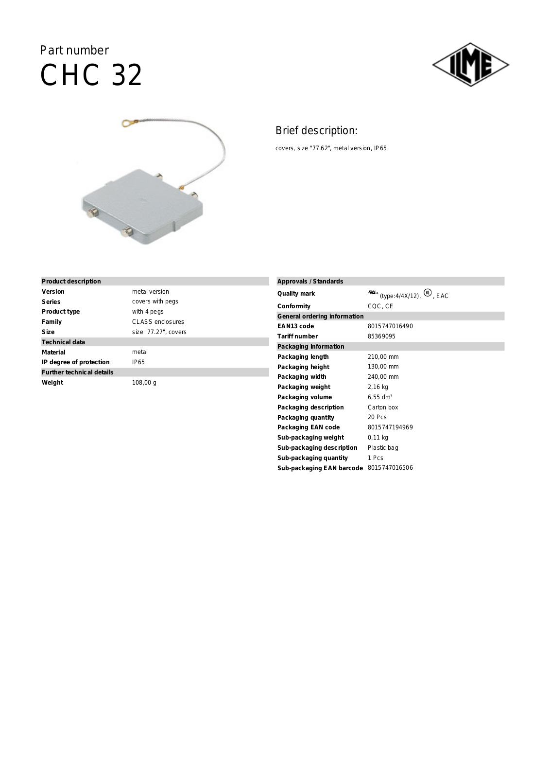 ILME CHC-32 Data Sheet