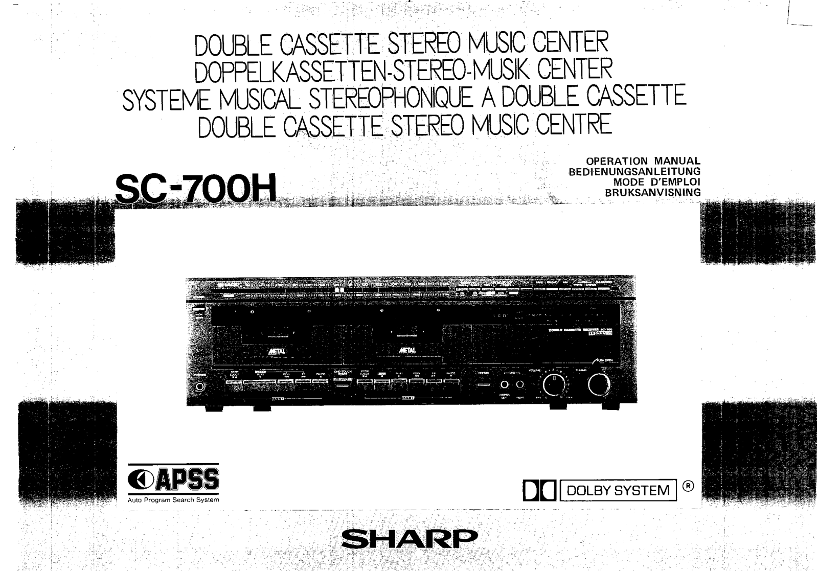 Sharp SC-700H User Manual